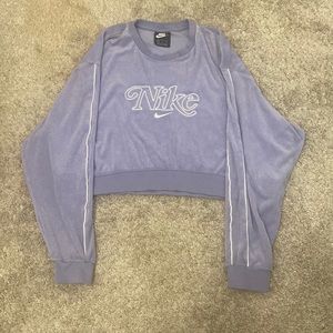 nike french terry vintage cropped sweatshirt-size small